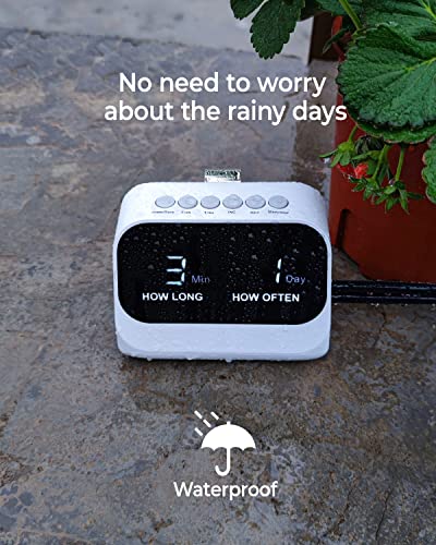 Automatic Watering System For Potted Plants, Plant Waterer, Diy Drip Irrigation Kit With Smart Timer, Waterproof Led Display & Large Capacity Battery, Precise Distribution Of Water, White #TOP4