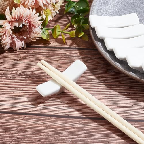 Miniatura 7 de Pligreat 10 Piezas De Porcelana Blanca Soporte De Palillos De Cerámica China Estante De Palillos Para Sushi Japonés Hotel Restringido Chino Soporte De Tenedor De Cuchara Creativo Decoración De Mesa