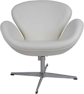 Amazon Mlfスワンチェア 独特な作り 簡潔な構造 美しい見た目 手作り 一体成型された強化プラスチック内白地 スポンジ 優れる弾力性 極上 座り心地 高級なイタリア牛革 四つ星の明かりのアルミの足 360度回転できる ステンレスの鏡面仕上げ 魅力的な見た目 頑丈