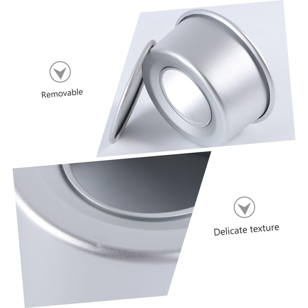 GALPADA Juego de 8 Moldes Redondos para Pastel Pequeños con Fondo Desmontable de Aleación de Aluminio, Fácil de Limpiar, Ideales para Pastelería Profesional y Uso en Horno