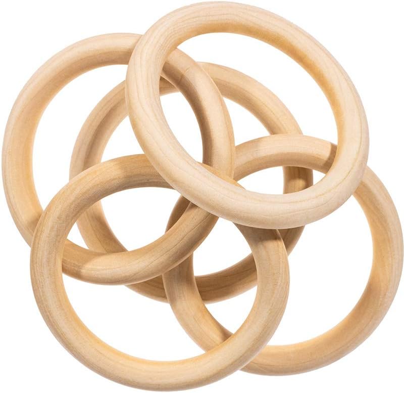 20 Pack Wood Rings for Crafting - (60 MM)