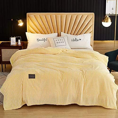 XIUDONG 200*150*1CM Yellow Light Throw,fleece Blanket 0.7KG Cozy Blanket,Autumn Throw Blanket,Weighted Blanket For Children,Fluffy Sofa Throw,Spring Blankets For Sofas