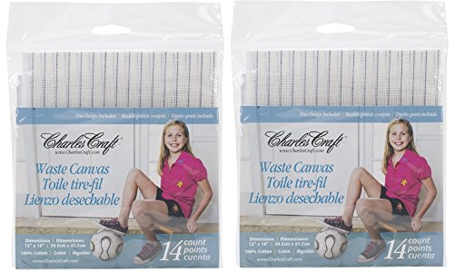 Lona de desecho de 14 quilates para bordado en punto de cruz pack de 2 telas de 30.5x45.7 cm 2