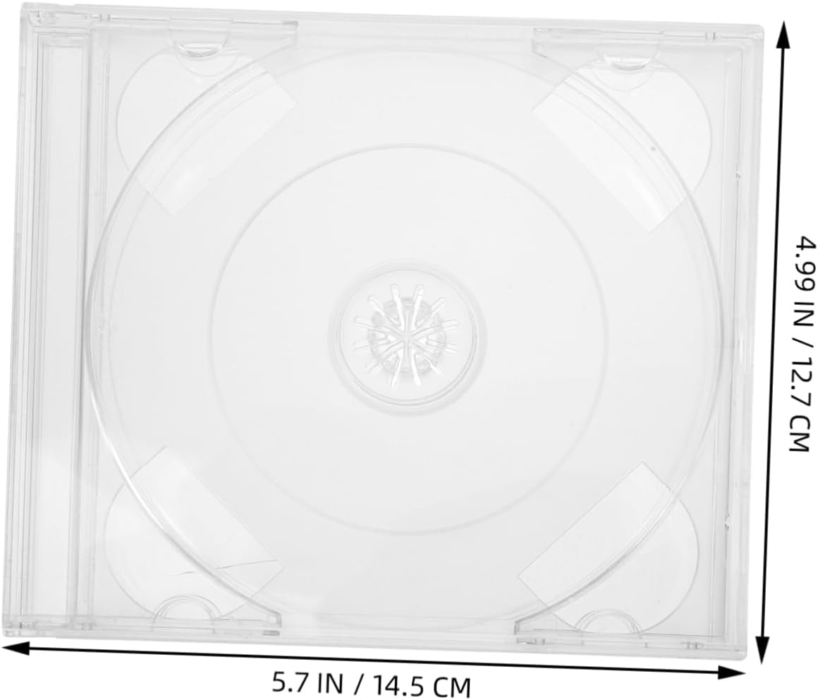 CHILDWEET 2pcs Compact Cd Storage Boxes Transparent Plastic DVD Holders Lightweight and Portable Organizer for Home and Travel Protective Cases for Media Collection