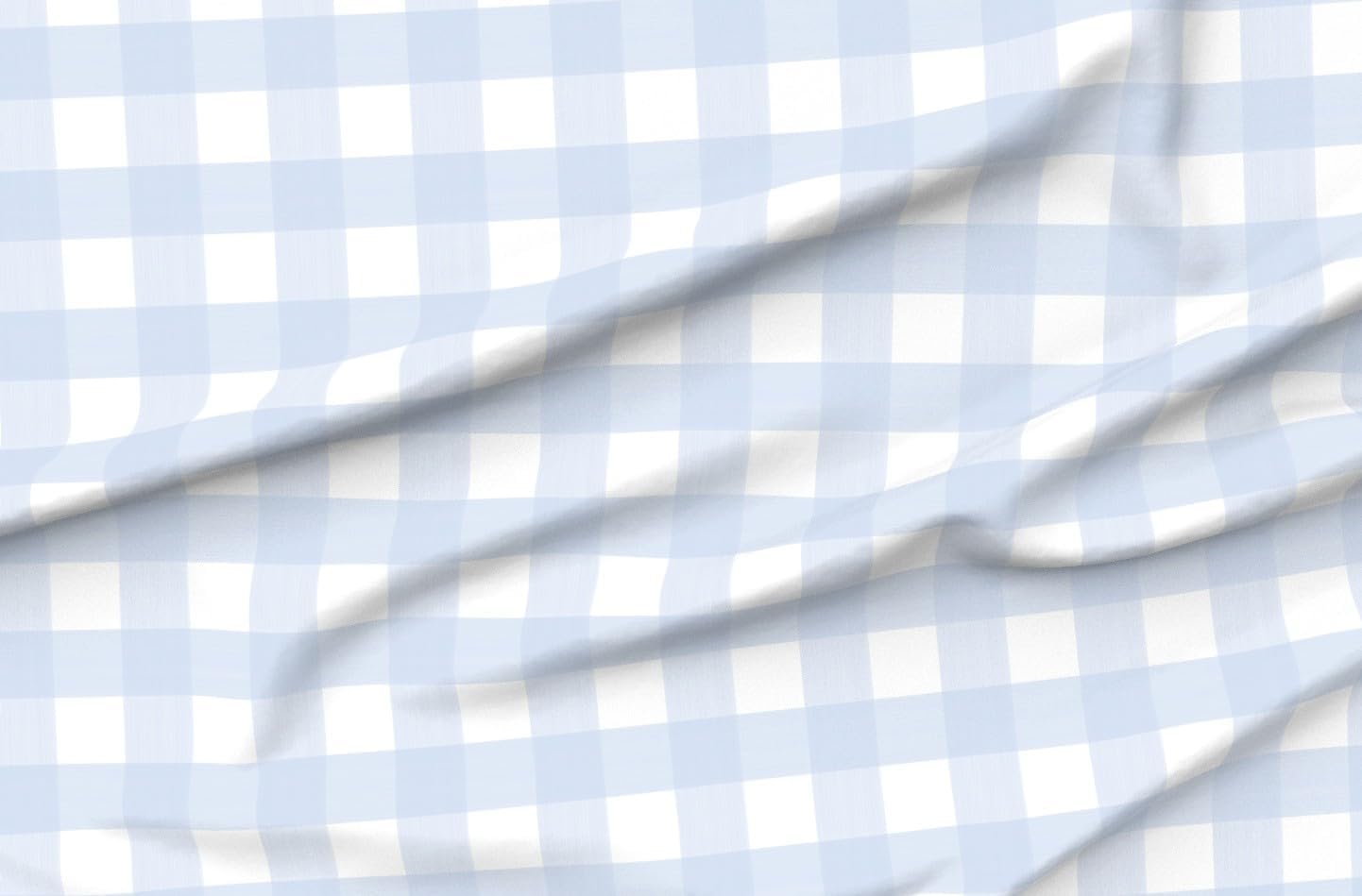 Spoonflower Fabric - Baby Blue Check Gingham Light Buffalo Plaid Pastel Printed on Petal Cotton Fabric Fat Quarter - Sewing Quilting Apparel Crafts Decor