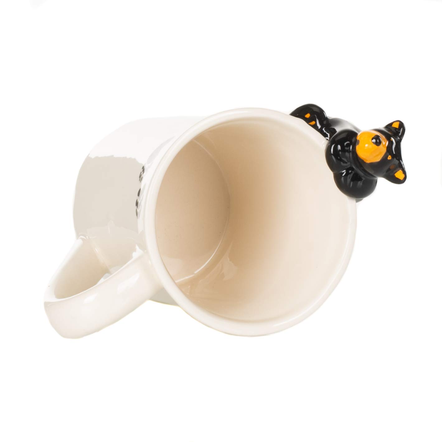 DEMDACO Bear Figural Ceramic Mug - 12 Ounce Glossy White & Black Stoneware Coffee Cup - View #9