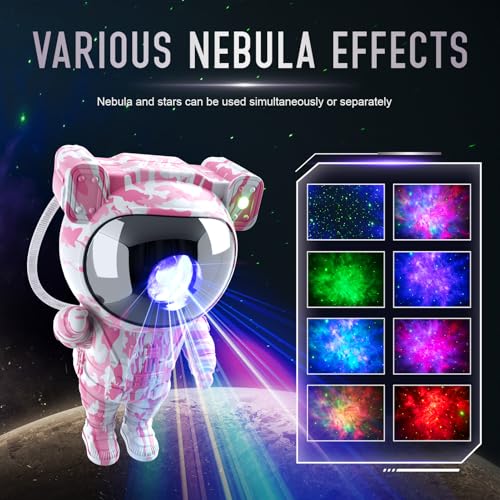 Image of Star Projector Galaxy Night Light - Astronaut Space Projector with Remote & Timer Starry Nebula LED Lamp for Bedroom Kawaii Kids Room Decor for Birthday & Gifts