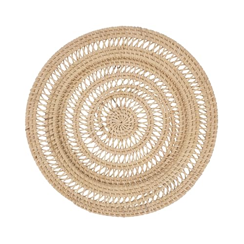 Platos decorativos de ratán SARO Lifestyle set x4, 13" miniatura 1