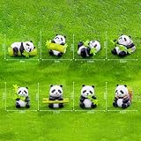 Panda Mini figurki 8 sztuk Panda figurki SYTTNUM Cake Topper Pandas dekoracje na ciasto dla dzieci biuro dom impreza dekoracja na urodziny prezent