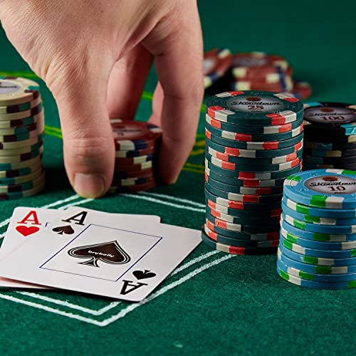 Showdown Poker Chips Set - 500 Heavyweight (13.5-Gram) Clay Composite Chips With Aluminum Case - Professional Casino Supplies, Kits, Holders, & Storage Container #TOP3