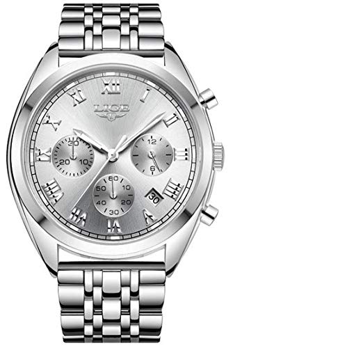 Preisvergleich Produktbild LIGE Herren Uhr Analog Automatik mit Edelstahl Armband 9852