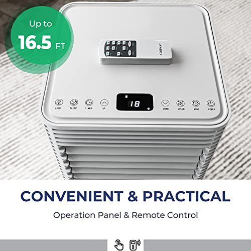 Costway Portable Air Conditioner, 8000Btu 4-In-1 Air Conditioner Cooling For Room Spaces Up To 230Sq.ft, With Remote Control, 24H Timer & Window Venting Kit, Multi-Function & Powerful Ac Unit With Sleep Mode, Suitable For Bedroom, Living Room, Office (8000Btu, White) #TOP3