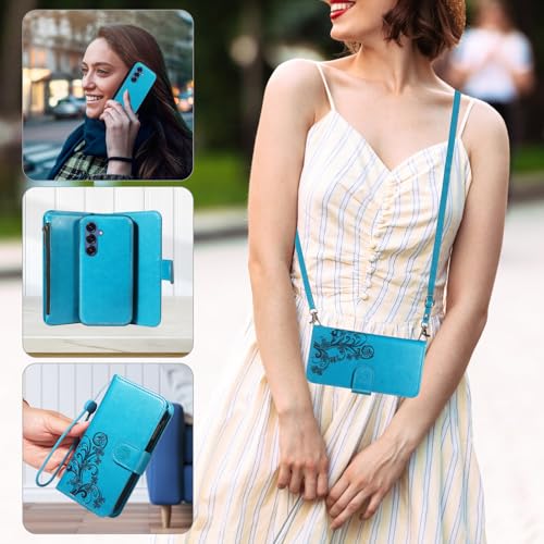 Coque aimantée Samsung S25 5G Asuwish en similicuir fleuri de haute qualité