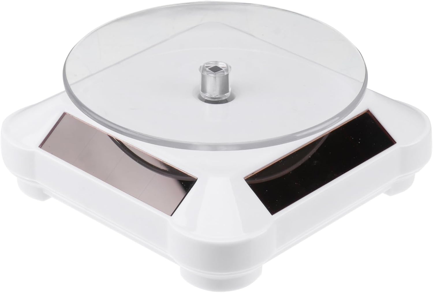 Mobestech Solar Rotating Display Stand for Jewelry and Accessories Electric Display Tray for Phones and Watches Compact Design No Battery Required Load Capacity