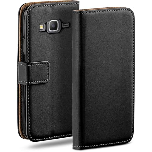 moex Étui à rabat compatible avec Samsung Galaxy Grand Prime, étui pour téléphone portable avec fente pour carte, étui à rabat à 360 degrés, étui pour...