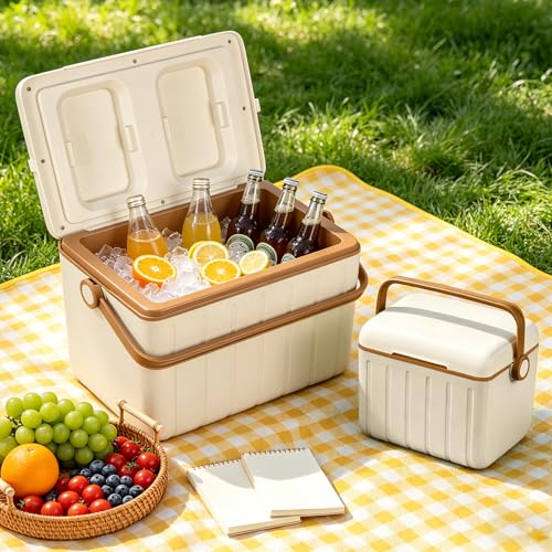 Image of 6Qt 13Qt 19Qt Northroad Camping Coolers,Stylish Macaron Color Durable Hard Cooler,Portable Insulated Ice Chest with 24 /48 Hour Ice Retention,Multi- Size for Camping,Picnic,Beach,Travel