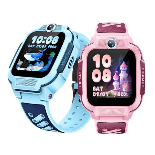 imoo Z3 Kids Smart Watch, kids gps tracker watch，GPS、tracker，with Long-lasting HD Video & Phone Call, Kids GPS Watch with Real-time Locating & IP68 Water-resistant（pink）