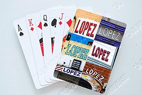 LOPEZ Personalized Playing Cards featuring photos of actual signs