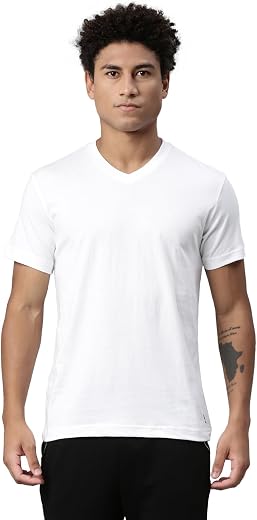 Levi's Men Premium Soft Cotton Loose 026 Solid T-Shirt - V Neck, Short Sleeves with Side Branding (Pack of 1)