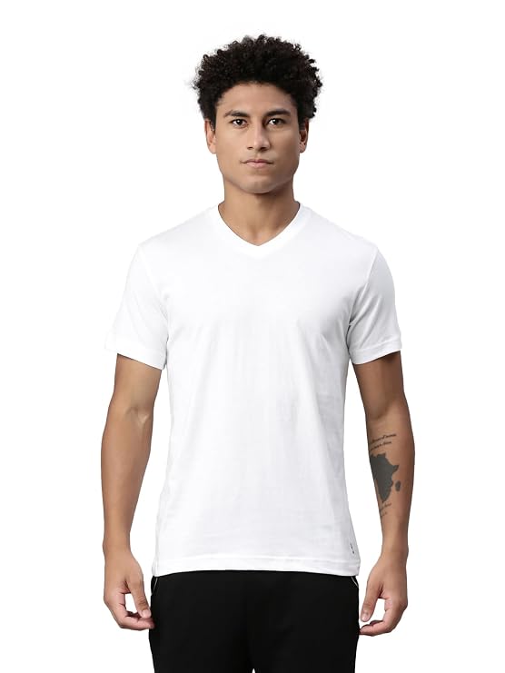 Levi's Men Premium Soft Cotton Loose 026 Solid T-Shirt - V Neck, Short Sleeves with Side Branding (Pack of 1)