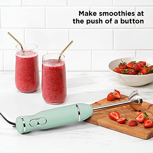 Chefman Immersion Blender, 300W Hand Blender with Stainless Steel Blades, Powerful Electric Ice Crushing 2-speed Control Handheld Food Mixer, Purées, Smoothies, Shakes, Sauces & Soups, Sage - Image 6
