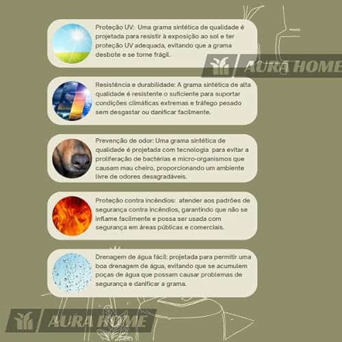 Grama Sintética 20mm Artificial Semelhante Natural - 100cm x 50cm