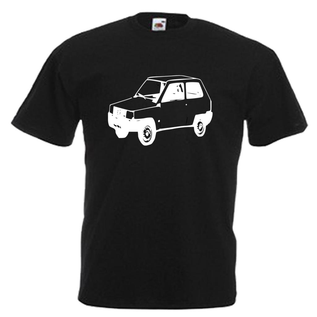Shaniztoons Men's Black Fiat Panda T Shirt Large