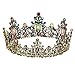 Makone Baroque Queen Crown for Womens,Vintage Crowns and Tiaras with Gemstones Girls Hair Accessories for Halloween Costume Prom Bridal Party