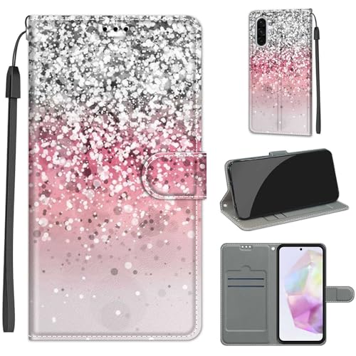 Étui Samsung Galaxy A36 5G antichoc housse cuir à rabat rose argenté