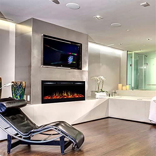 Regal Flame Lexington 35" Built-In Ventless Heater Recessed Wall Mounted Electric Fireplace - Log #TOP3