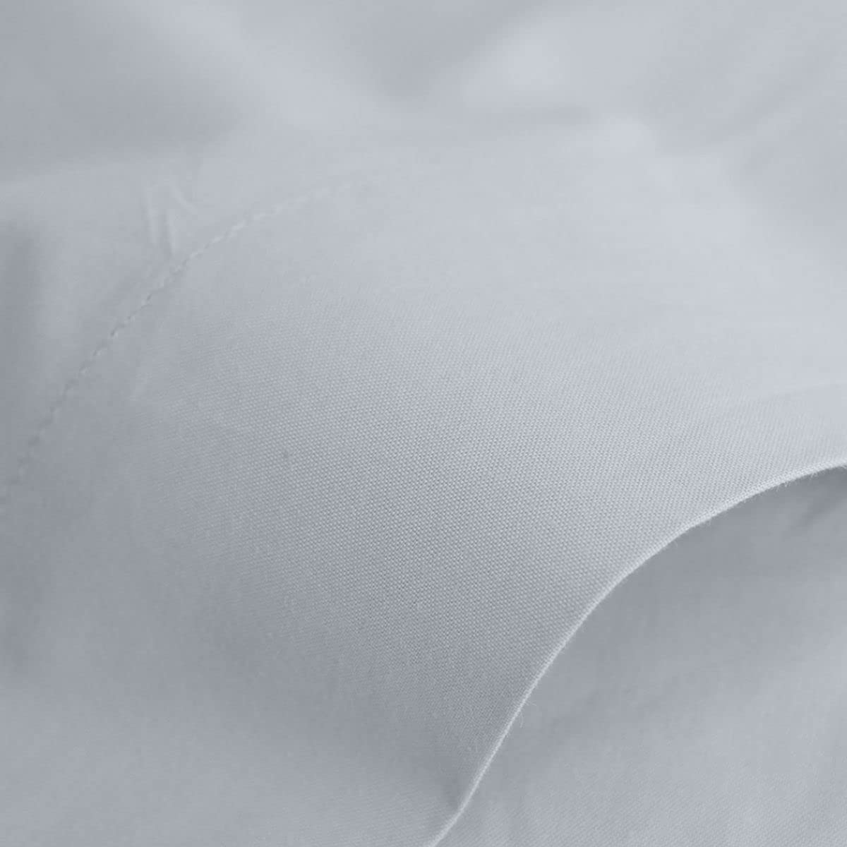 Drap housse en percale de coton Vent du Sud Manoir 90x190 anti-plis couleur blanc neige