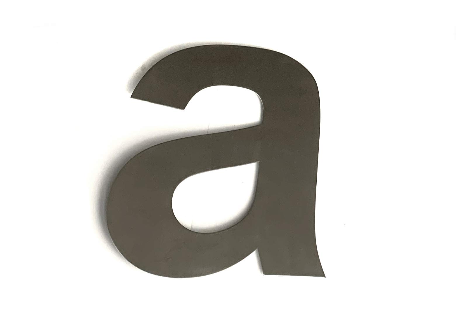 ASC FLOATING HOUSE NUMBER - Lower Case - Letter 'a' (Flat/Apartment etc) - Brushed Stainless Steel House/Door Number - 6" / 15cm Tall