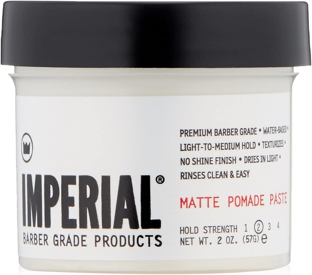 Barber Grade Products Matte Pomade Paste - Light-Medium Hold, Natural, No-Shine Finish, Non-Greasy, Add Volume - 2 oz