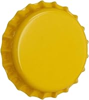 Vista 1 de Tapas tipo corona para botella de cerveza, impide el paso del oxígeno, para cerveza artesanal, 144 unidades, Amarillo, 144