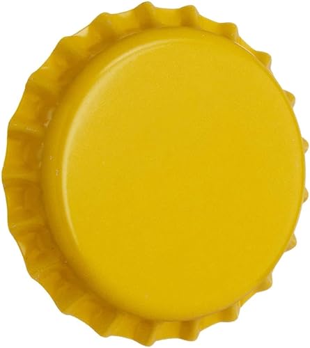 Tapas tipo corona para botella de cerveza, impide el paso del oxígeno, para cerveza artesanal, 144 unidades, Amarillo, 144