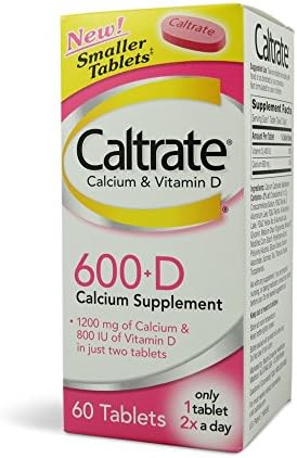Caltrate Caltrate 600 Calcium Supplements Plus Vitamin D For Strong Bones, 60 tabs (Pack of 3)
