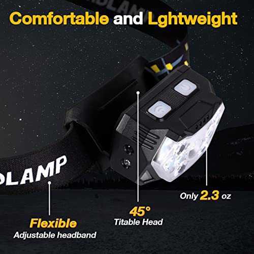 Goando Headlamp Rechargeable 2500 Lumen Led Head Lights For Forehead 2 Pack Bright Head Lamp With Red Light Sensor Mode Waterproof Flashlights Running Lights For Running Cycling Working Camping #TOP5