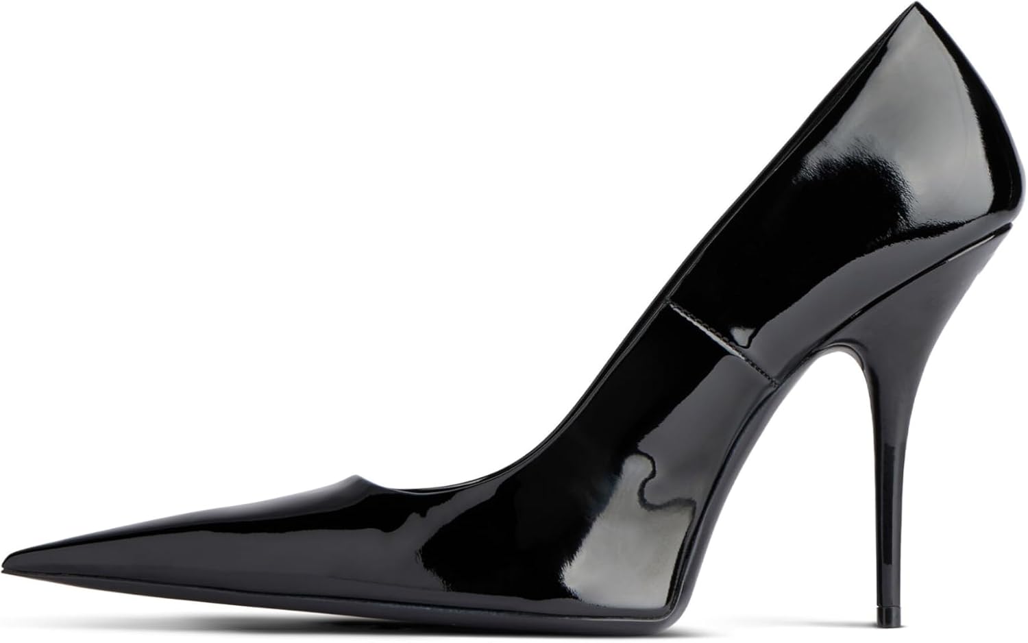 Women's Black Pointed Toe High Heels Pumps Closed Toe Sandal Patent Faux Leather Stiletto Fashion Dressy Party Vintage