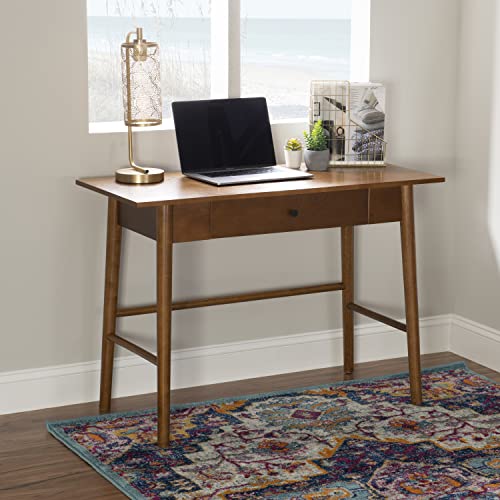 Linon Melissa Mid-Century Walnut Desk, 42" W X 19" D X 30" H #TOP1