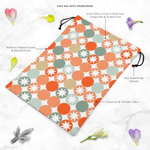 Image of ArtzFolio Circles & Stars | Reusable Sack Bag | Bag for Gym, Storage, Vegetable & Travel