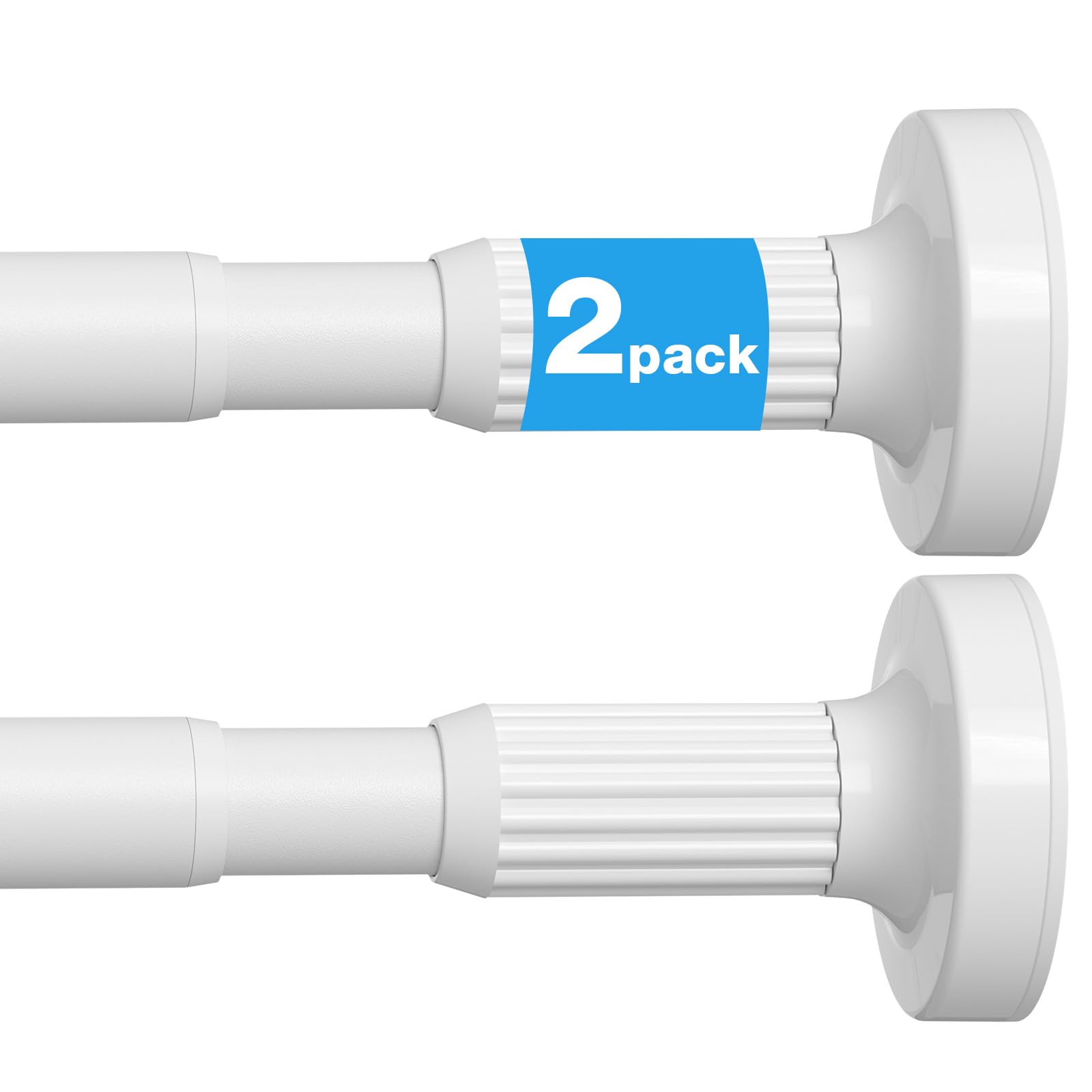 Photo 1 of AIZESI 2 Pack Tension Curtain Rod (32-90 Inch, White)