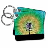 Tie Dye Disc Golf Basket - Key Chains, 2.25 x 2.25 inches, set of 2 (kc_173456_1)