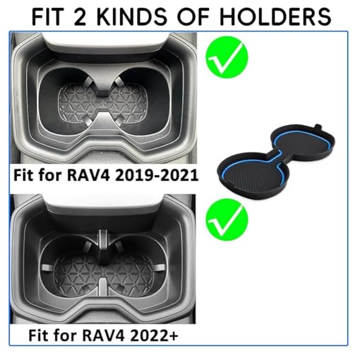 Auovo 3D Cup Holder Inserts for Toyota RAV4 Accessories 2025 2024 2023 2022 2021 2020 2019 Silicone Center Console Cup Holder Coaster Liner Mat Pad Interior Trims (Blue, 2pcs kit) by auovo - Used condition - Image 5