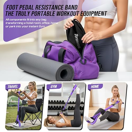 Ayombo Upgrade Pedal Resistance Band with Handle, Adjustable Tube Foot Pedal Device Puller Exercise Bands, For Abs Arm Leg Waist Workout, Core Pilates, Sit Up Exercise Equipment for Full Body Training - Image 6