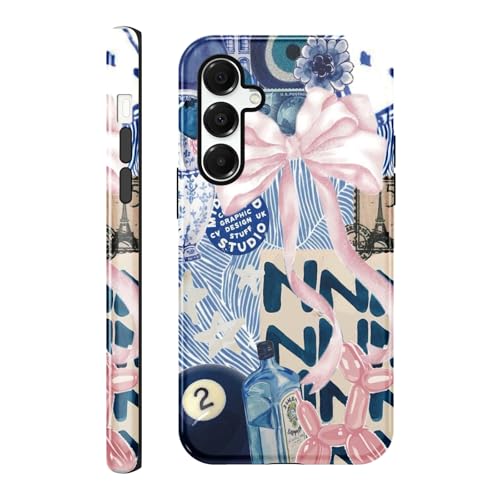 Yomjew Cute Bow Phone Case for Samsung Galaxy A15 5G Case 6.5", Coquette Pink Ribbon Bowknot Pattern Print Design 2-in-1 Glossy Phone Cover Shockproof Soft TPU Hard PC Protection Girls Women Funda Yomjew Cute Bow Phone Case for Samsung Galaxy A15 5G Case 6.5", Coquette Pink Ribbon Bowknot Pattern Print Design 2-in-1 Glossy Phone Cover Shockproof Soft TPU Hard PC Protection Girls Women Funda