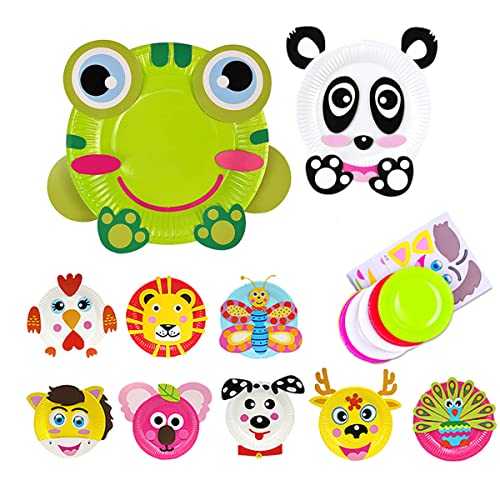 Art Craft - Juego de 10 platos de papel para niños de 2 a 6 años de edad, niños y niñas, suministros de arte animal para niños en el aula preescolar, regalo de fiesta, cumpleaños, Navidad Cover