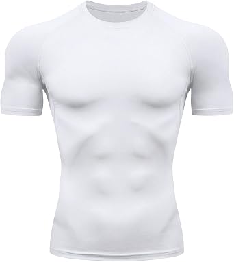 Mens Compression Shirts Workout Sports Short Sleeve Running Tops