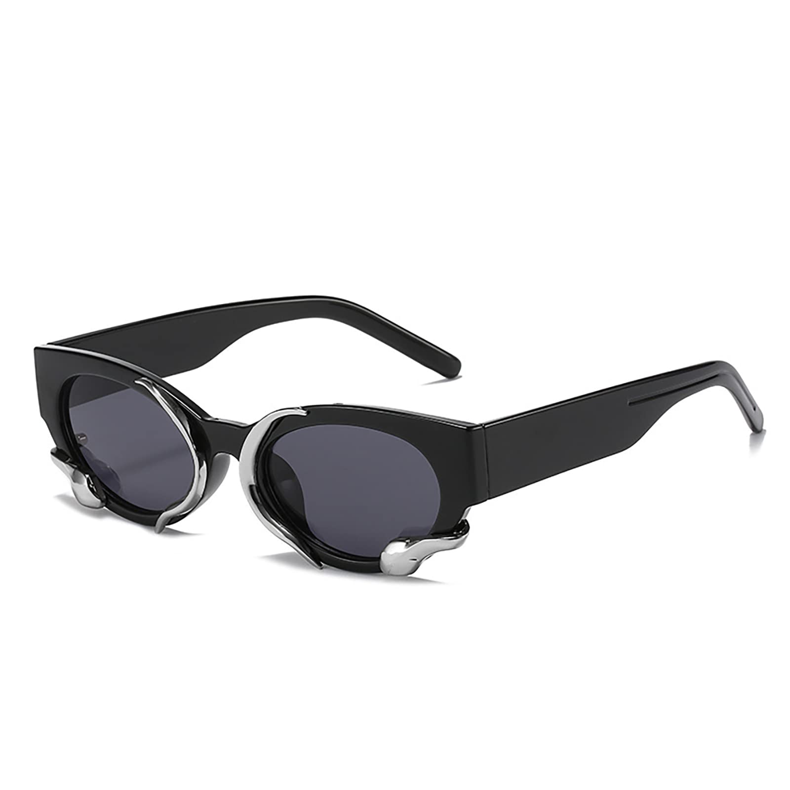 Stina Men's 1 Fashion Personality Hip-Hop Avant-Garde Snake Square Sunglasses Small Frame Wild Shade Sunglasses Exquisite Accessories Gift