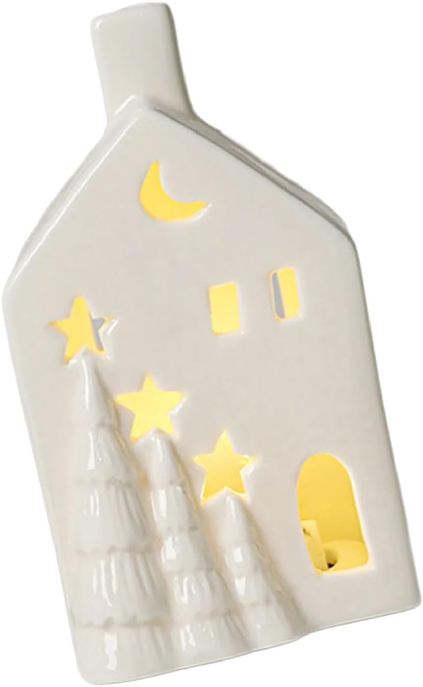 LED Illuminated Ceramic Christmas Village House Constant Furlough Deck Excellent for Wrap Otherwise Shelf Vacation Interior Decoration with LED
