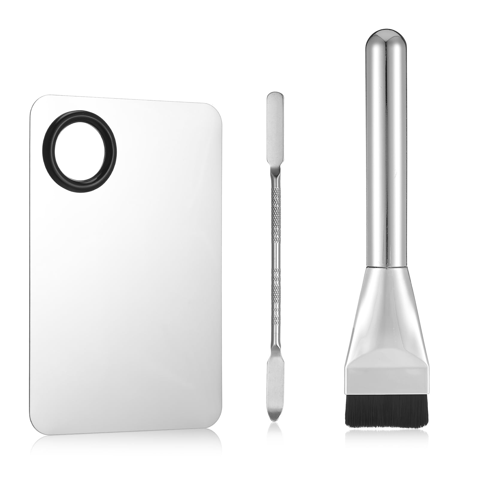 Ouligay 3 Pcs Make Up Spatula Tool Set, Including Mixing Palette, Foundation Spatula, Palette Tray, Makeup Accessories for Women